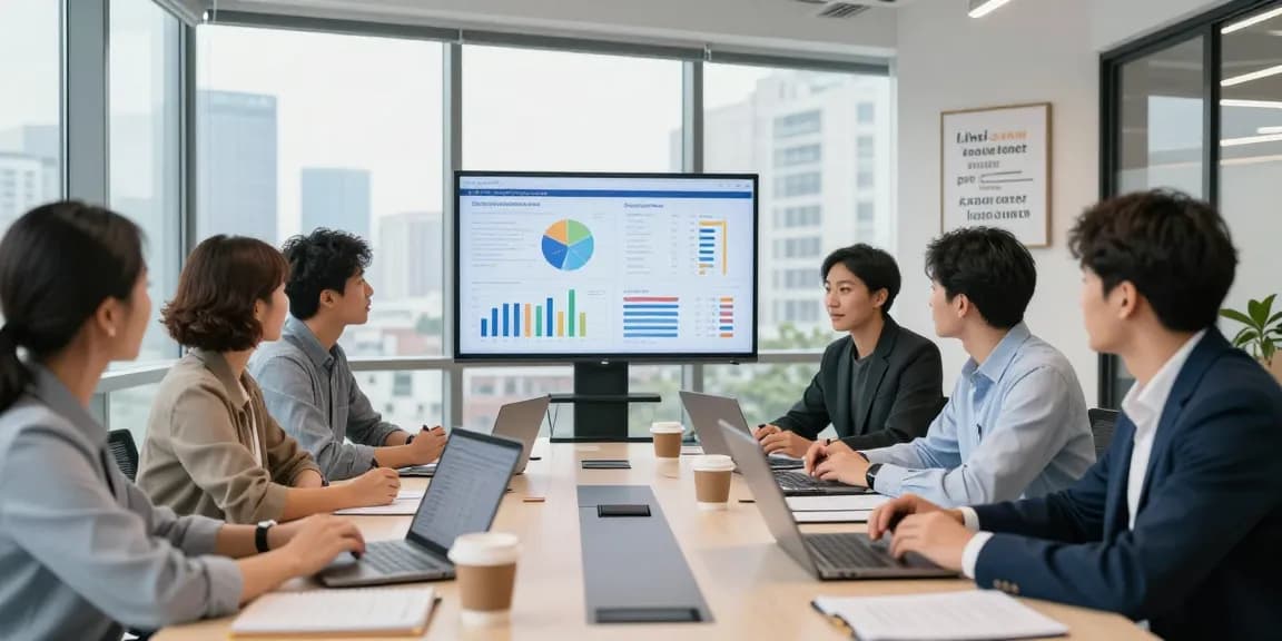 Team collaborating in a modern office to switch business energy suppliers for better rates.