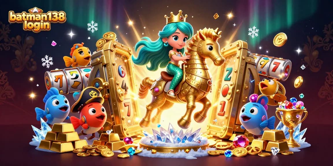 Experience thrilling gameplay with batman138 login illustrated by a vibrant mermaid princess scene.