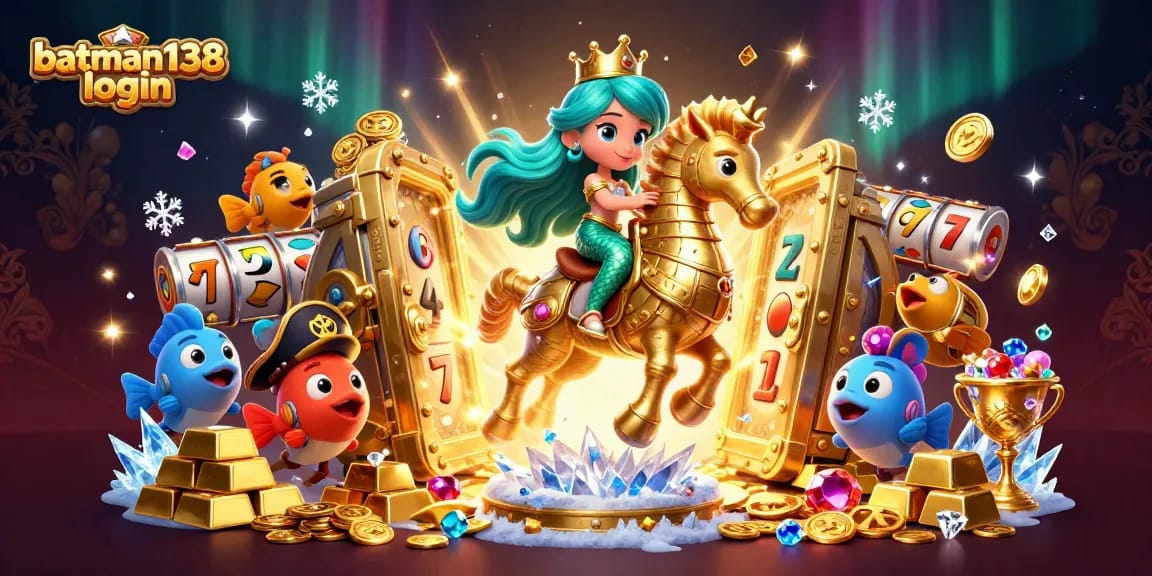 Experience thrilling gameplay with batman138 login illustrated by a vibrant mermaid princess scene.
