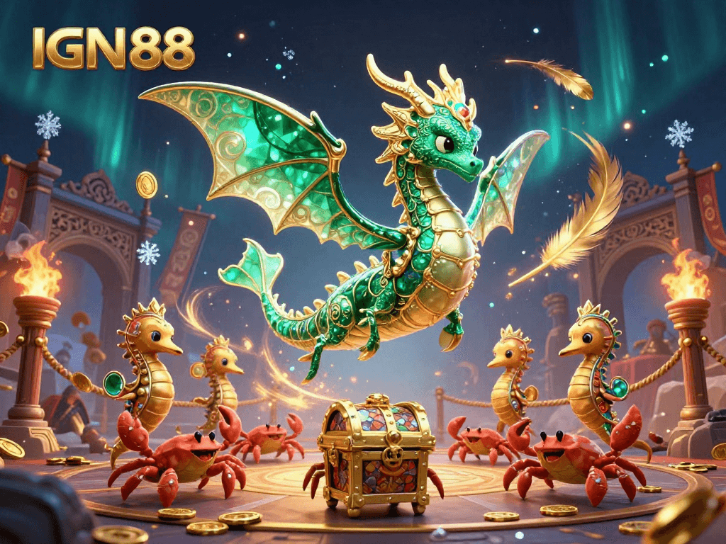 Engage with IGN88 while experiencing a vibrant online gaming fantasy scene filled with treasures and unique characters.