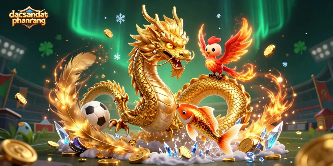 Engage in thrilling gameplay at dacsandatphanrang with a vibrant scene featuring a majestic dragon amidst coins.