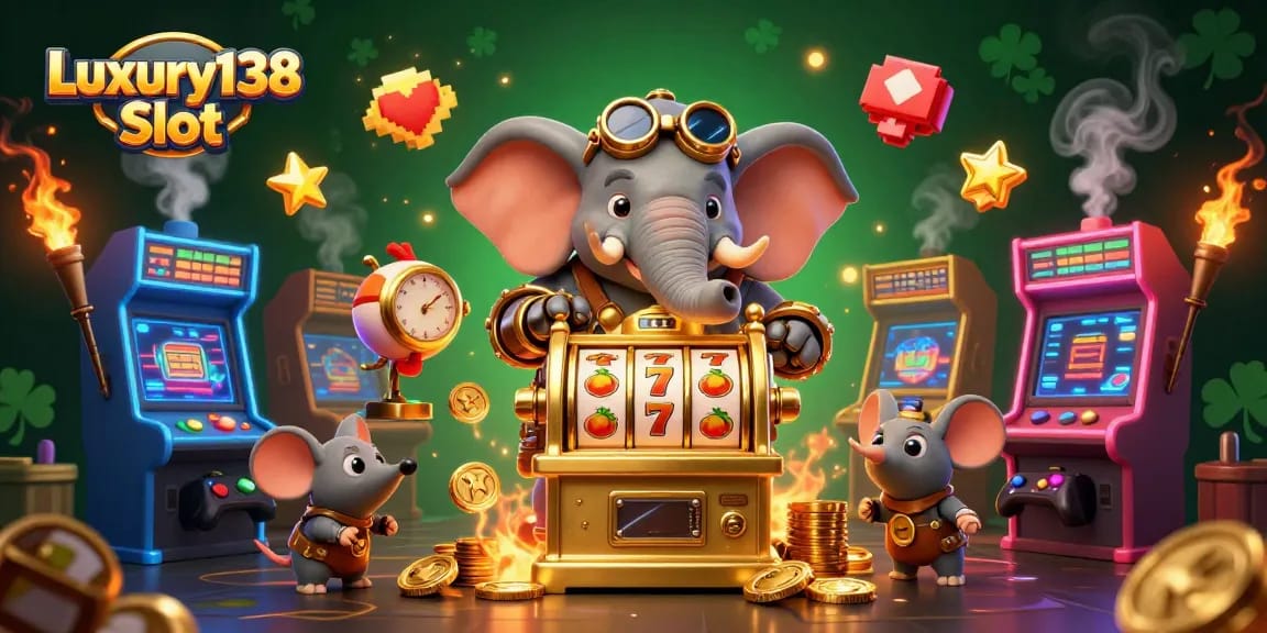 Spin the Luxury138 Slot with a vibrant steampunk theme, filled with rich, colorful elements.