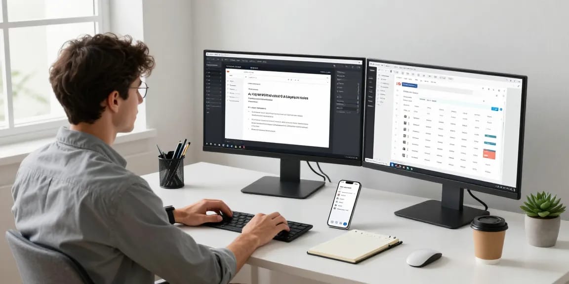 Seamless wps下载 experience in a professional workspace with WPS Office applications on display, showcasing collaboration and AI features.