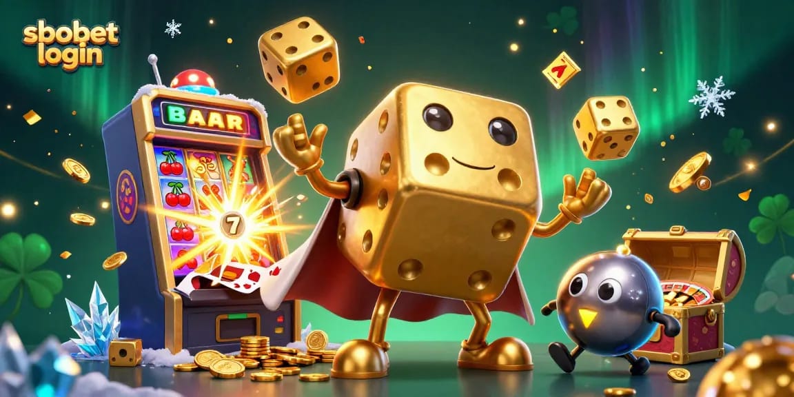 Engage in sbobet login with vibrant action in this lively casino illustration.