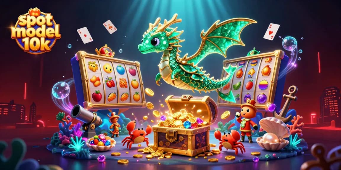 Experience the excitement of slot modal 10k with a vibrant underwater scene showcasing treasure and slot game elements.