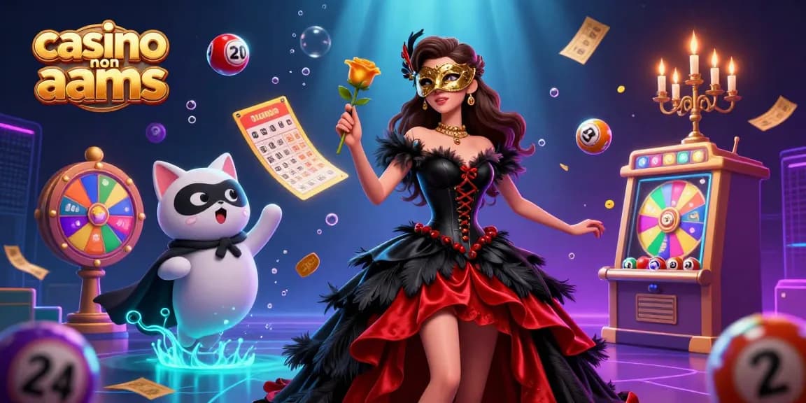 Scopri l'emozione dei casinò non AAMS con giochi vivaci e elementi dinamici in questa straordinaria illustrazione 3D.