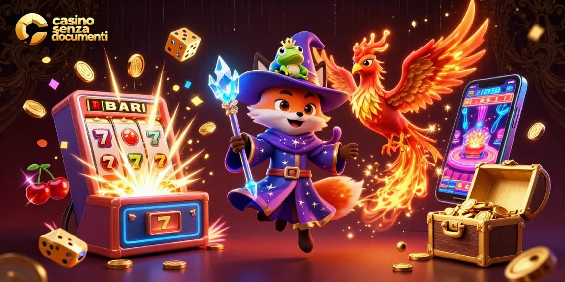Vivi emozionanti vincite in un vivace ambiente di casino senza documenti con personaggi incantati.