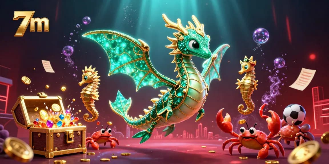 Experience thrilling sports betting with 7m, showcased through vibrant visuals and engaging gaming elements.