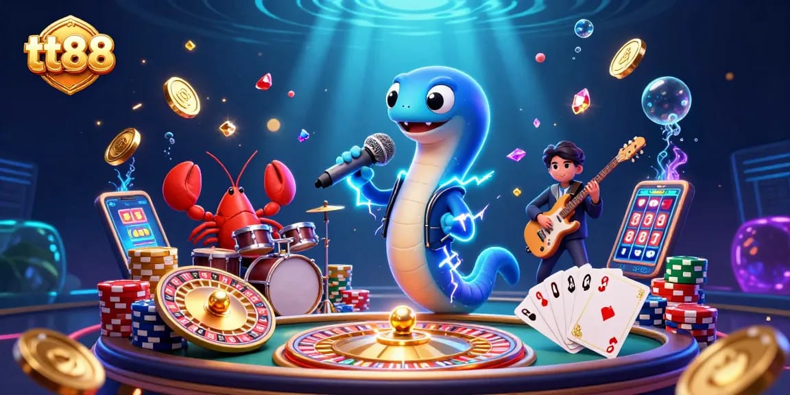 Experience thrilling action at tt88's underwater casino with vibrant characters and sparkling treasures.