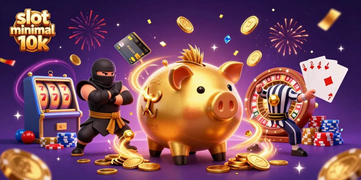 Slot minimal depo 10k untuk pemain mendapatkan jackpot besar dengan slot machine dan koin emas.