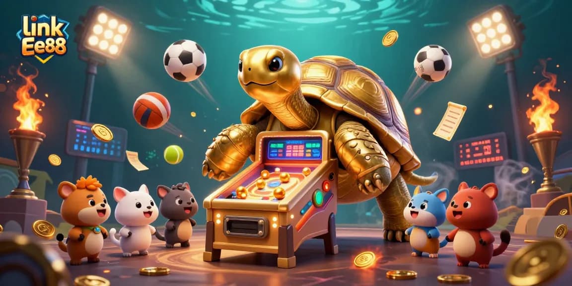 Engage with thrilling gaming at link Ee88, featuring animated casino elements and vibrant characters.