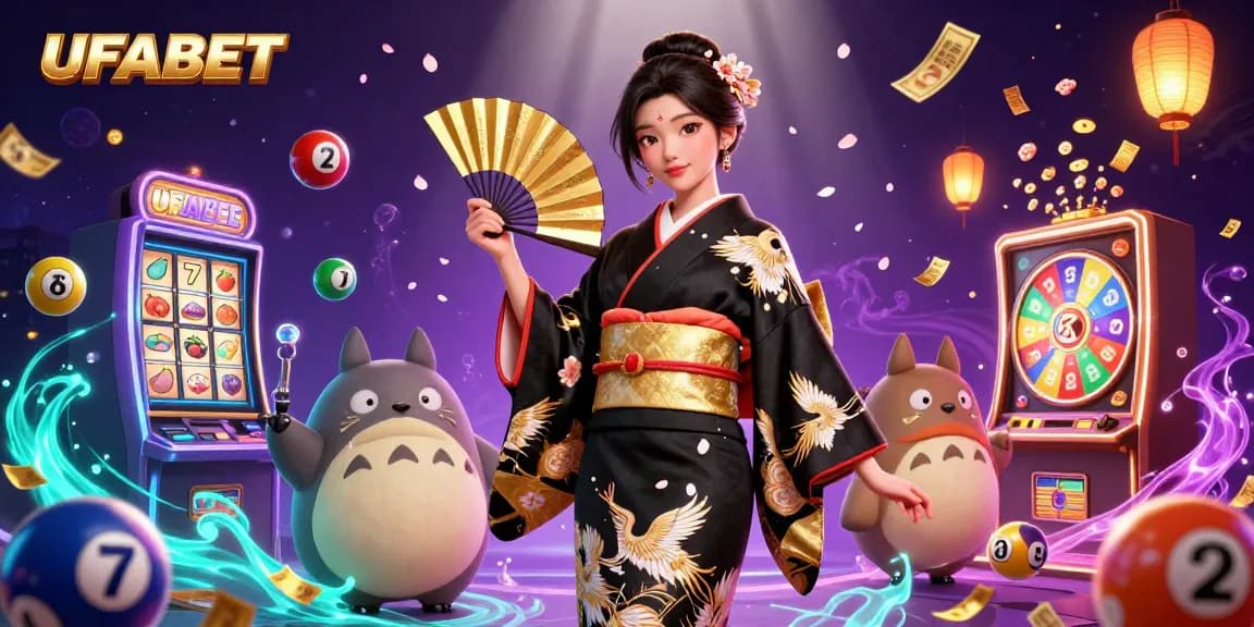 Play thrilling slots at UFABET, featuring colorful elements and dynamic gameplay in a vibrant atmosphere.