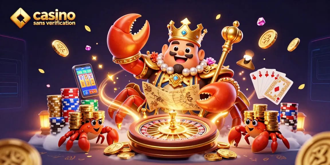 Visitez un casino sans vérification et découvrez un monde de jeux passionnants avec notre illustration captivante.