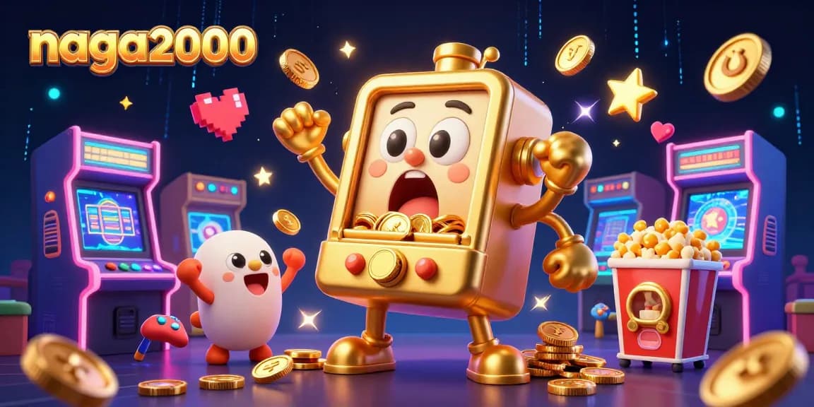 Mesin slot naga2000 beruntung yang menghasilkan jackpot dikelilingi mesin slot lainnya, menambah keseruan bermain.