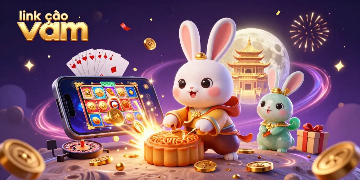 Experience gaming thrills with link vào vmax in this vibrant 3D illustration featuring casino elements galore.