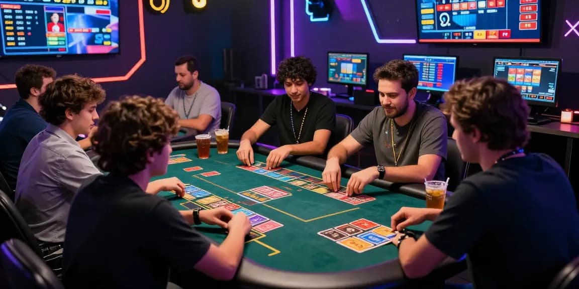 Players enjoying the andar bahar game in a lively casino, showcasing excitement and engagement.