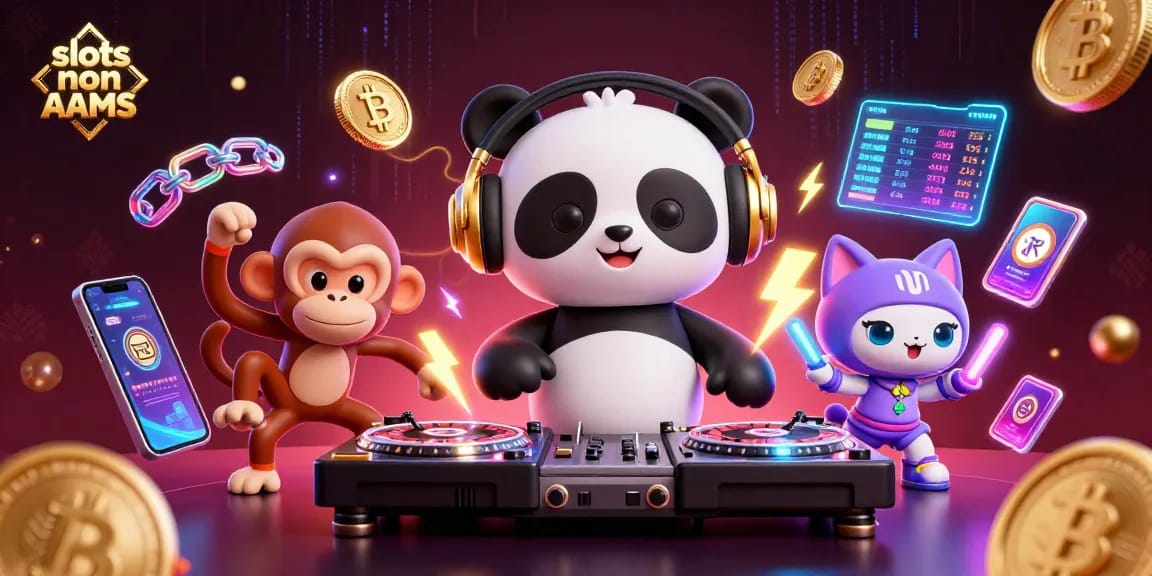 Gioca alle slot non AAMS con un panda DJ, un monopolo ballerino e un gattino in un'atmosfera vibrante.