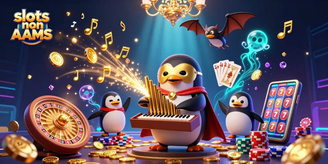 Gioca alle slot non AAMS con energiche animazioni di monete d'oro e simboli fortunati.
