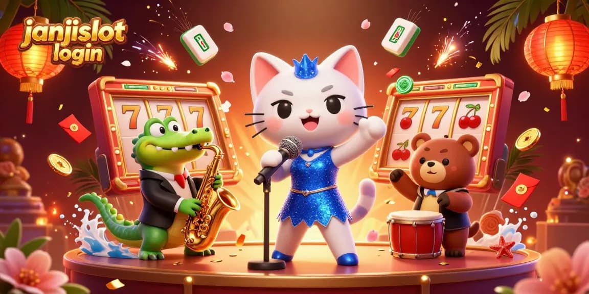 Engage in exciting gameplay with janjislot login, featuring vibrant characters and dynamic slot reels.