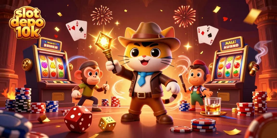 Spin the reels with slot depo 10k as the explorer cat and monkey find ancient casino treasures.