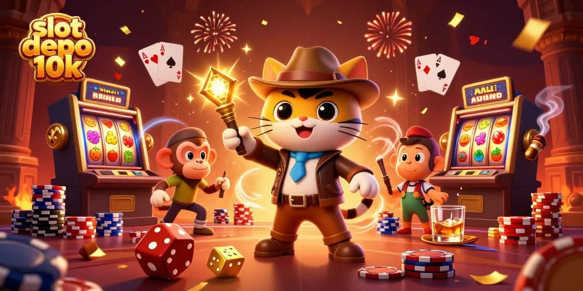 Spin the reels with slot depo 10k as the explorer cat and monkey find ancient casino treasures.