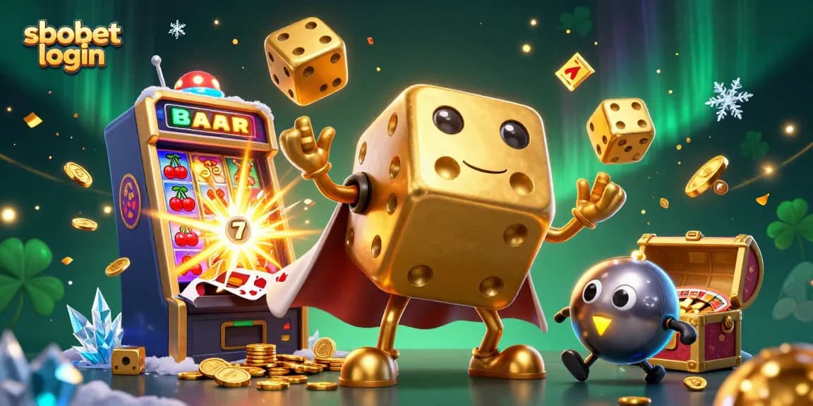 Engage in sbobet login with vibrant action in this lively casino illustration.