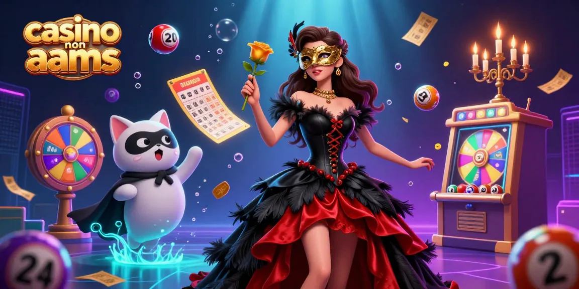 Scopri l'emozione dei casinò non AAMS con giochi vivaci e elementi dinamici in questa straordinaria illustrazione 3D.