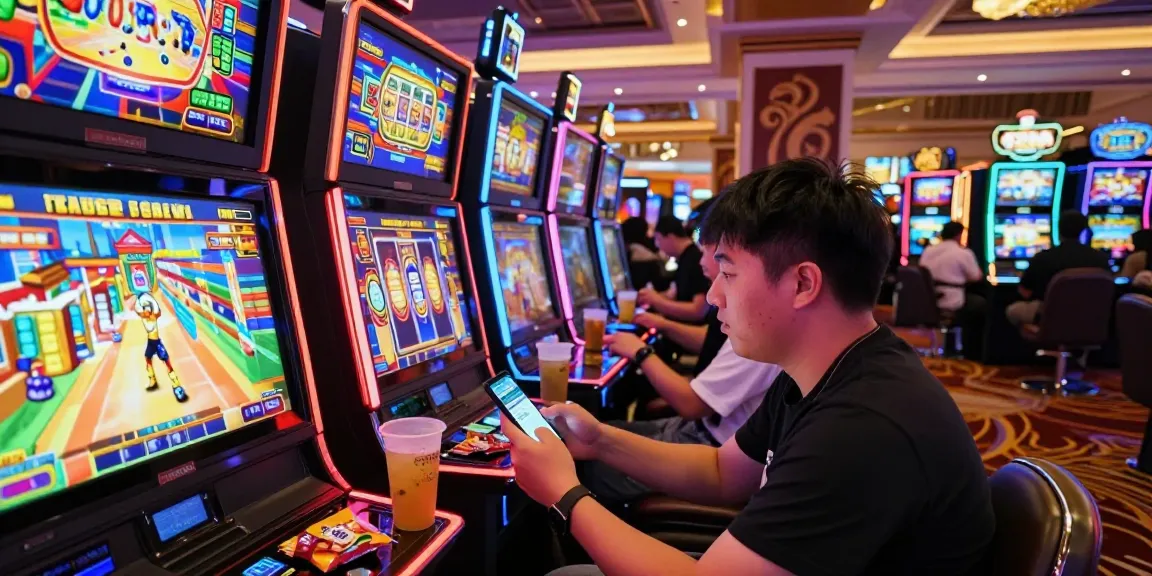 Exciting slot jepang gaming experience at a vibrant casino with colorful machines and a lively atmosphere.