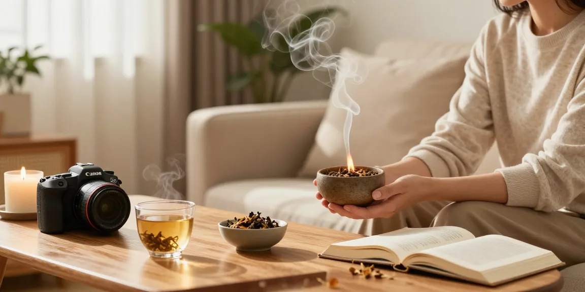 Experience calmness with Brainfreeze Herbal Potpourri 5g in a cozy setting, promoting relaxation.