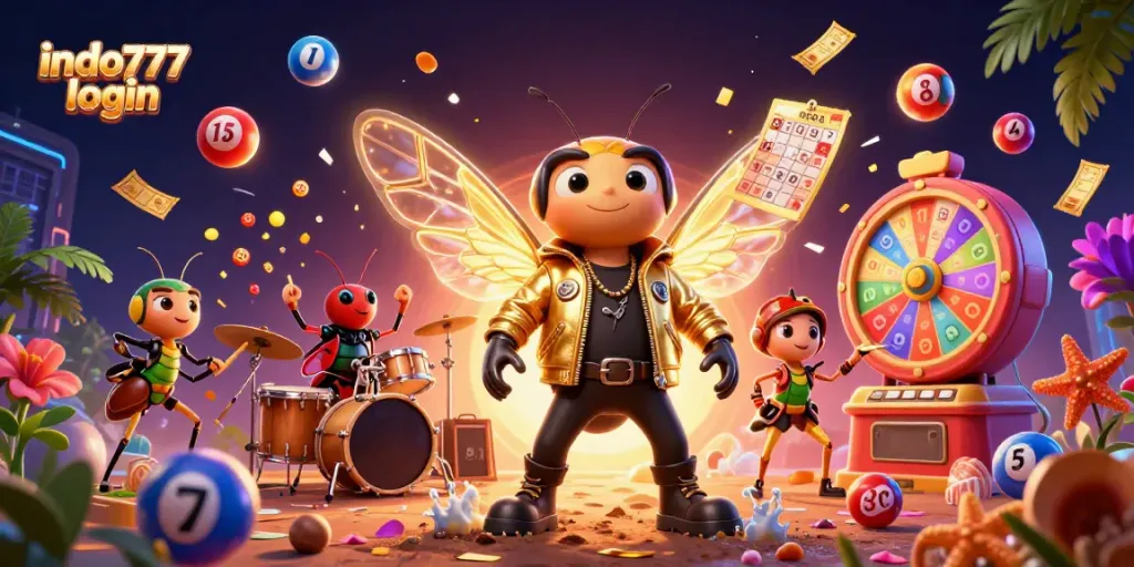 Pengguna melakukan login untuk bermain game di INDO777 dengan tampilan slot mengesankan dan suasana meriah.
