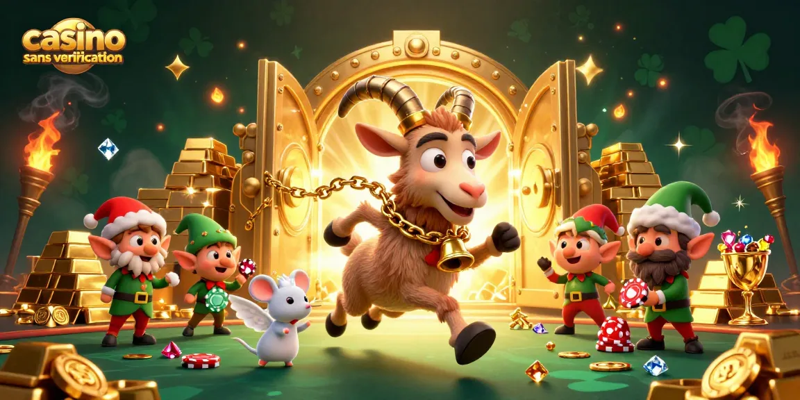 Jouez dans un casino sans vérification avec Krampus, un petit ange et des elfes voleurs de jetons.