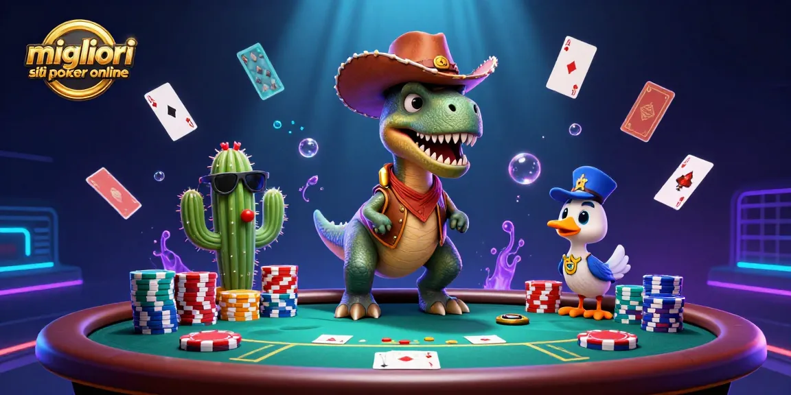 Scopri i migliori siti poker online con il T-Rex e amici divertendosi ai tavoli da poker.