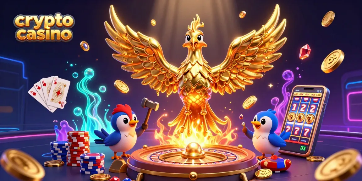 Jouez sur un crypto casino avec des pièces d'or et des jeux passionnants, représentant l'innovation du jeu en ligne.