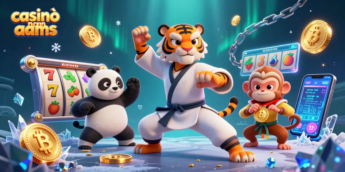 Gioca nei casinò non AAMS con slot avvincenti e monete di criptovaluta in un'illustrazione dinamica.