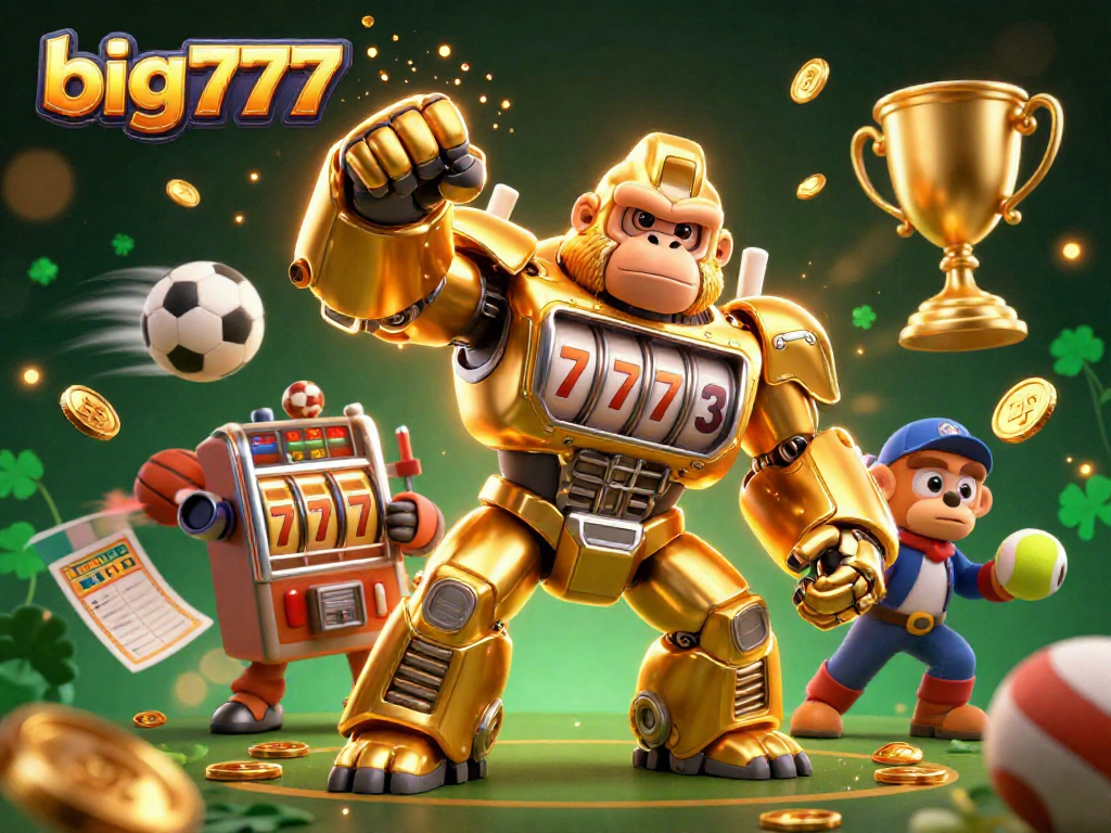 Experience big777 thrills with a golden gorilla mech and dynamic sports betting elements.