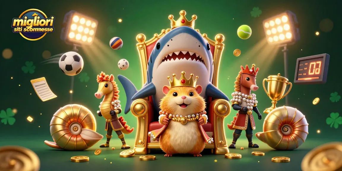 I migliori siti scommesse presentano un piccolo re criceto circondato da sport e premi.