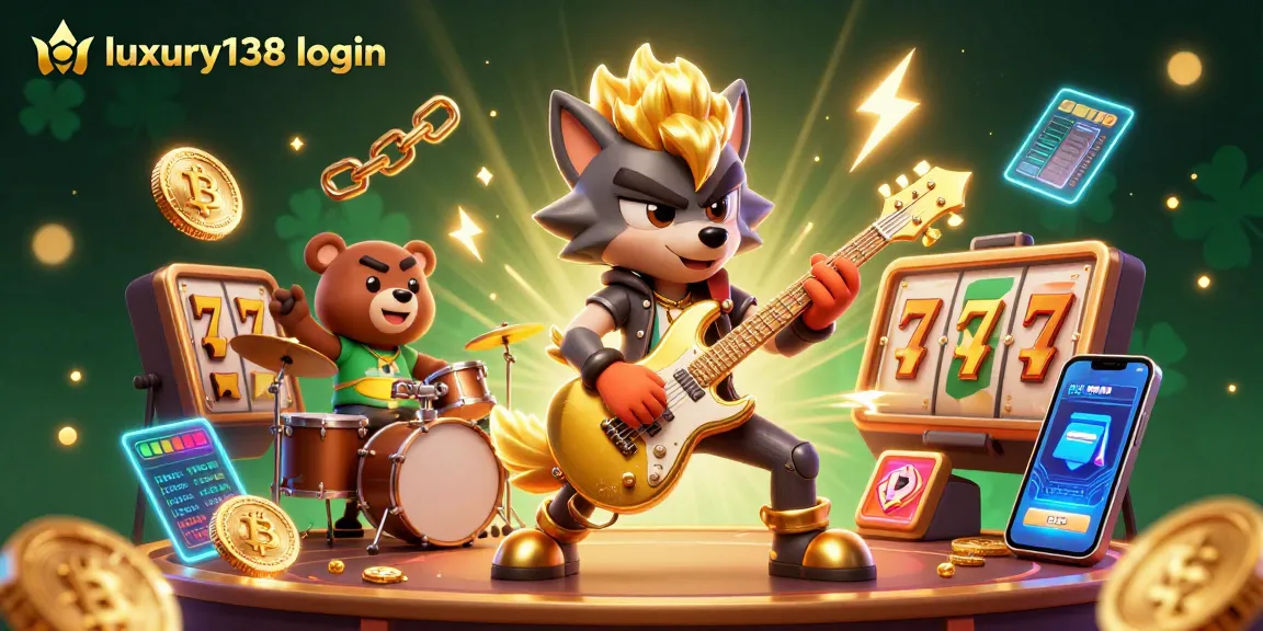 Engage in the excitement of luxury138 login with vibrant casino elements and dynamic character action.