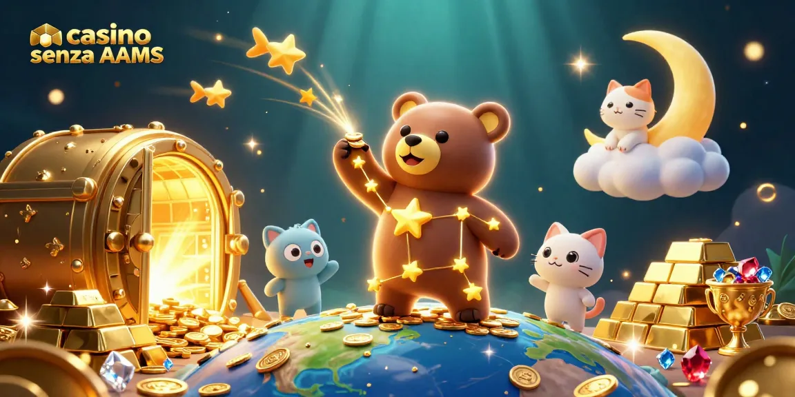 Gioca nei migliori casino senza AAMS, dove le stelle d'oro e i tesori scintillanti creano un'atmosfera avvincente.