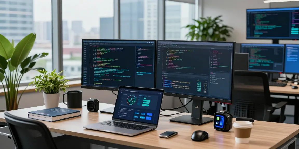In a cybersecurity office, an analyst examines AI tools to understand the role of AI in cybersecurity.