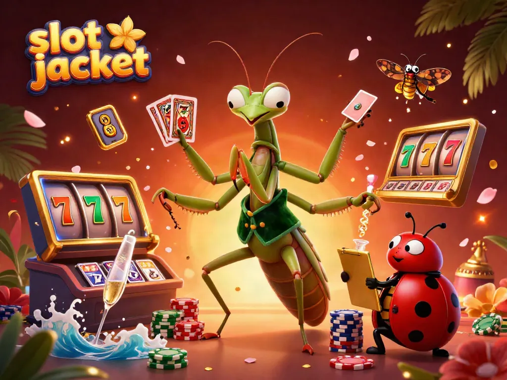 Spin the slot jackpot with vibrant 3D characters showcasing exhilarating casino action and festive elements.