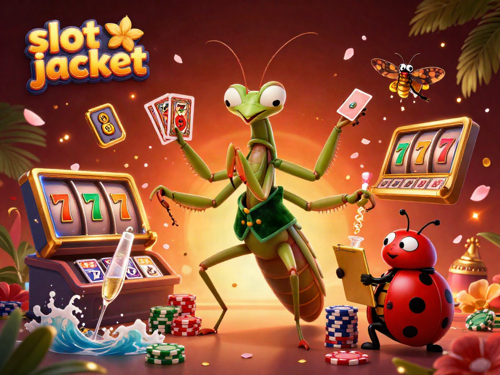 Spin the slot jackpot with vibrant 3D characters showcasing exhilarating casino action and festive elements.