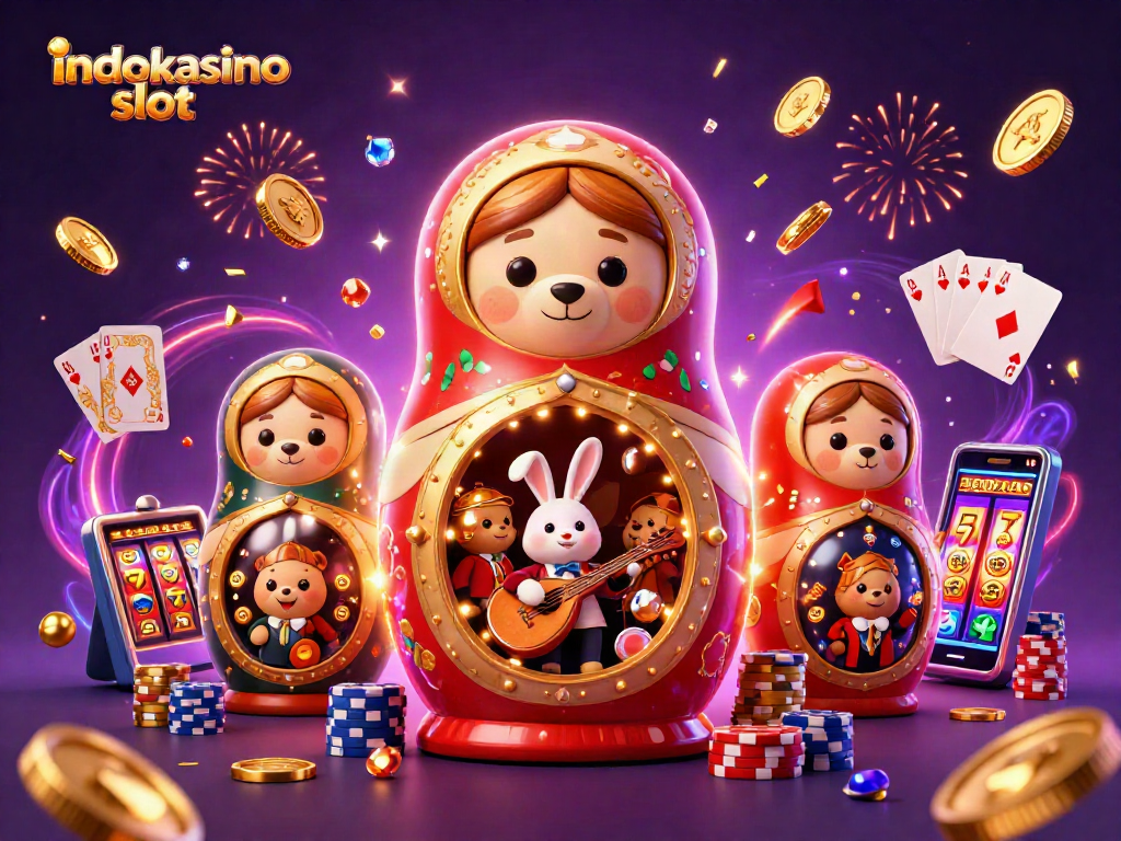 Mainkan indokasino slot dengan gambar menakjubkan yang menunjukkan keberuntungan dan kesenangan kasino.