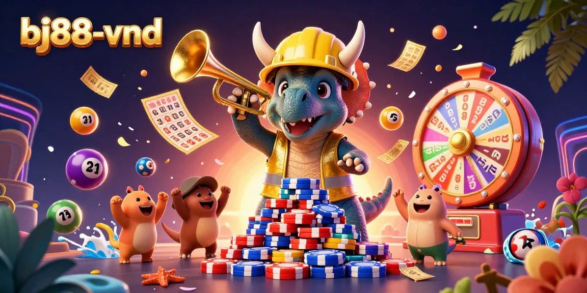 Experience vibrant casino fun with bj88-vnd's animated characters celebrating in a dynamic 3D scene.