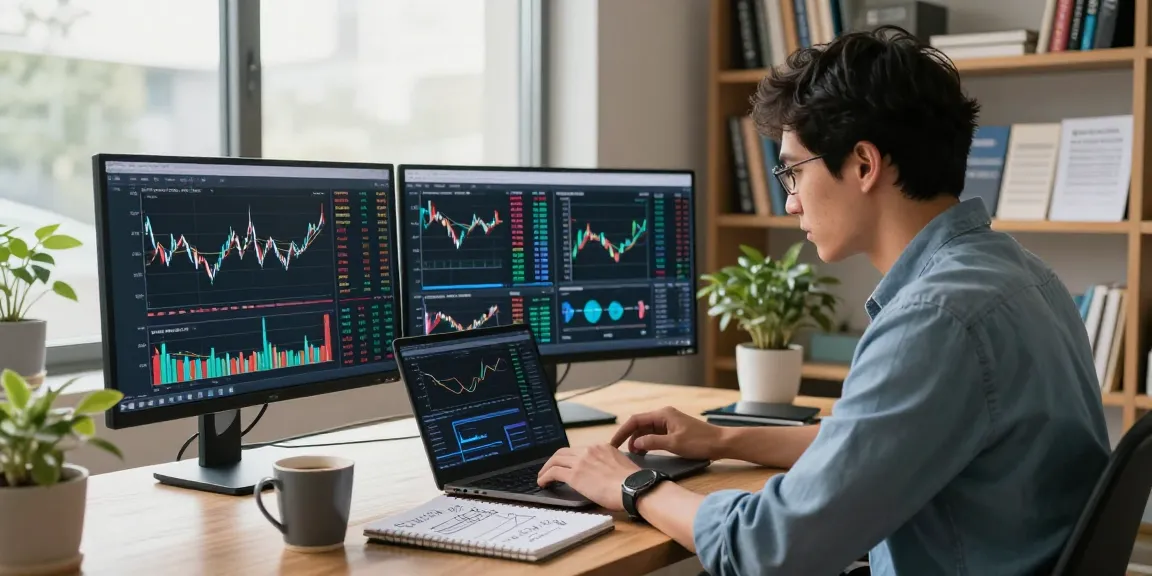 Engaged investor analyzing 5starsstocks.com blue chip stocks in a modern home office.