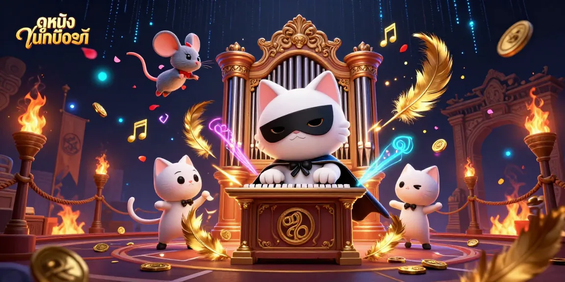 Experience ดูหนังออนไลน์ with a vibrant 3D casino scene featuring dynamic characters and casino elements.