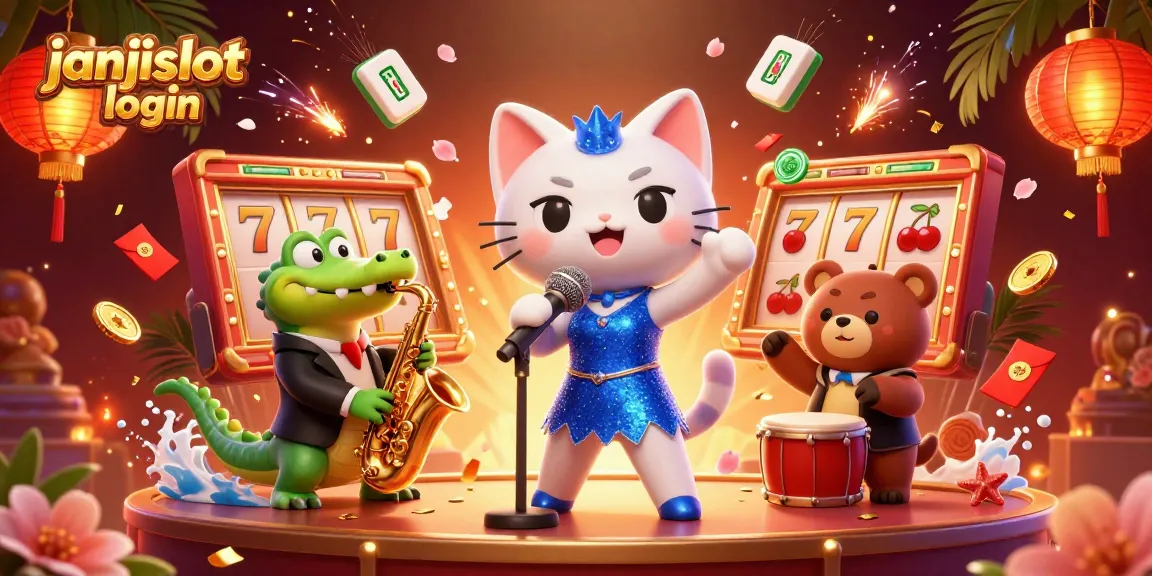 Engage in exciting gameplay with janjislot login, featuring vibrant characters and dynamic slot reels.