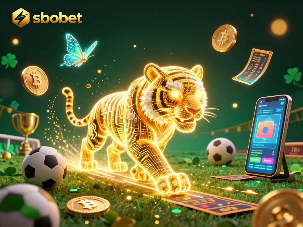 Experience sbobet with thrilling sports betting elements in a dynamic digital casino illustration.