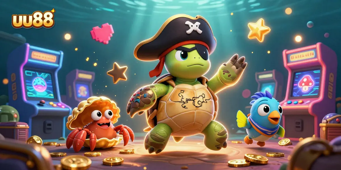 Experience thrilling gameplay with uu88's vibrant casino scene featuring pirate-themed characters.