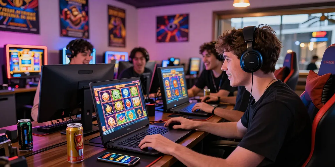 Engaging online gaming scene showcasing เว็ปสล็อตทรูมันนี่ with vibrant slot graphics and enthusiastic player.