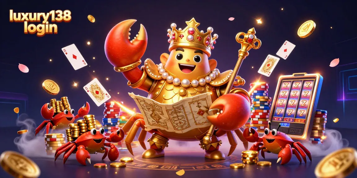 Experience thrilling gaming action with luxury138 login, featuring vibrant 3D casino elements and animated riches.